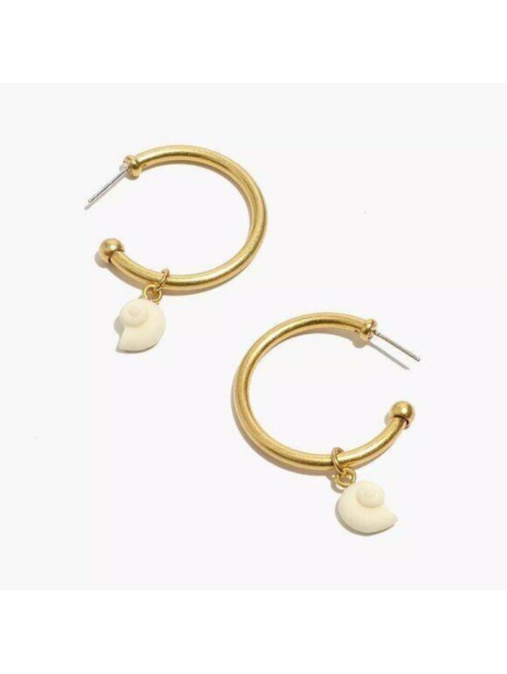 Madewell Shell Charm Large Hoop Earrings